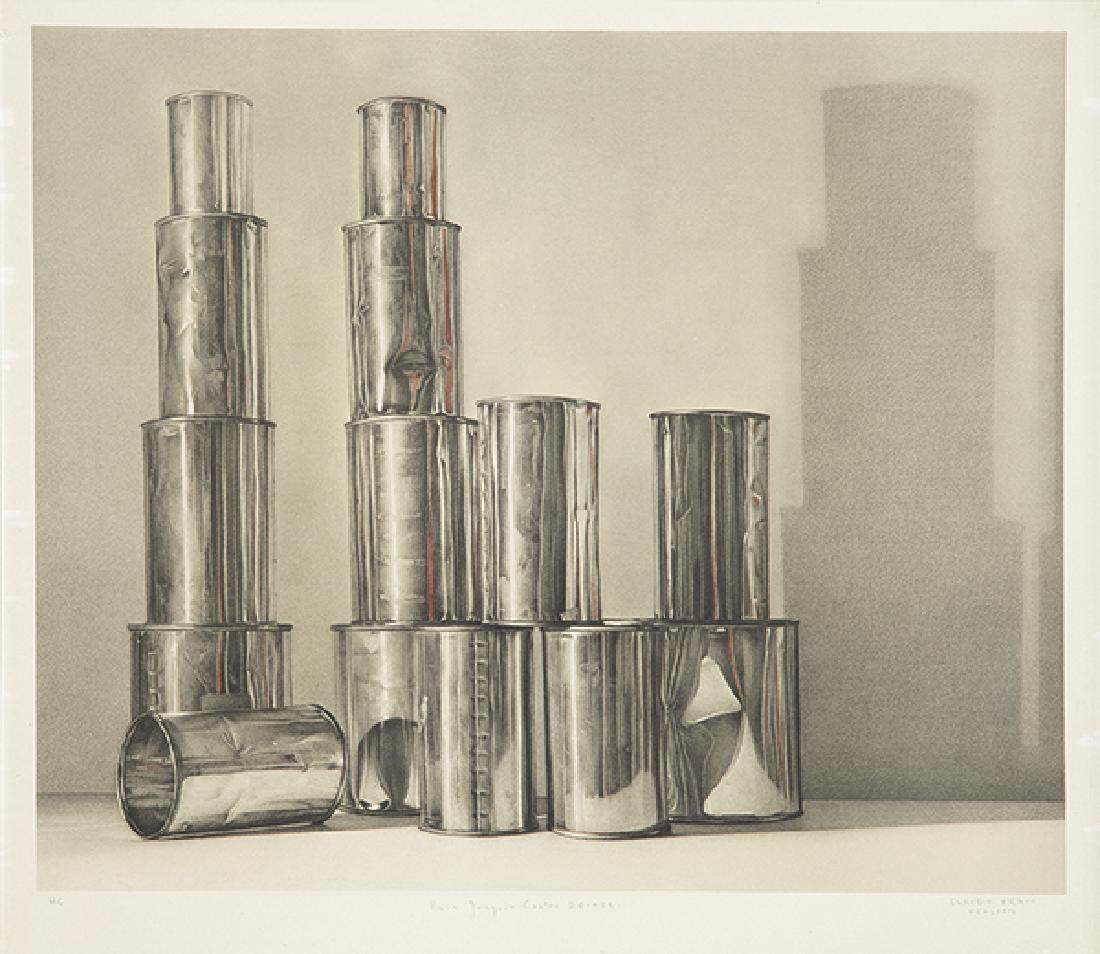 CLAUDIO BRAVO - “Latas”. 1974: CLAUDIO BRAVO Valparaíso, Chile 1936-Taroudant, Morocco 2011 “Latas”. 1974 Lithography on paper Signed in pencil, dedicated and dated "MCMLXXIV" H.C. (Hors Commerce) of an edition of 125 copies M