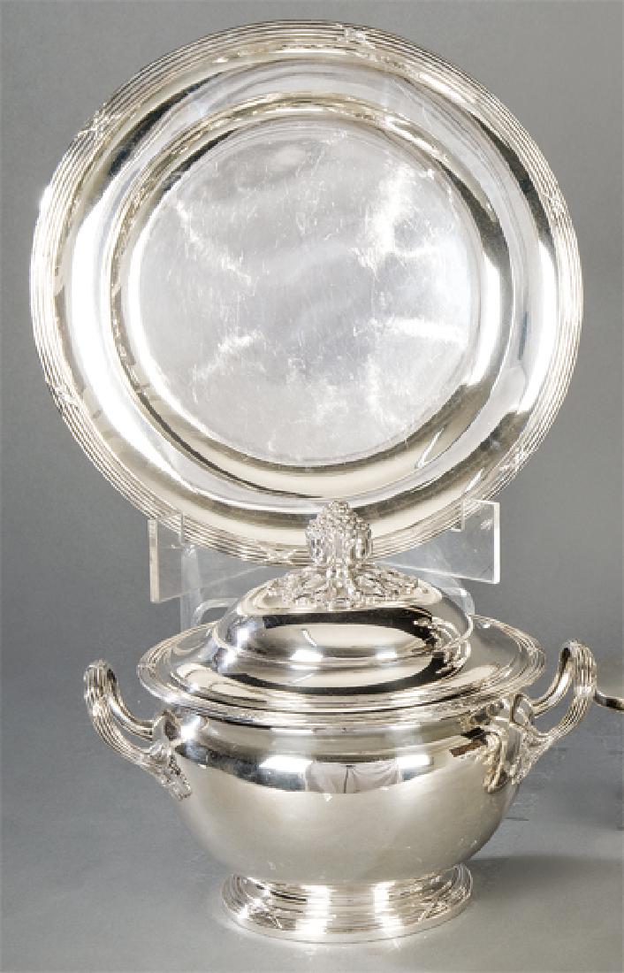 French sterling hallmarked silver tureen on its (1 of 1)