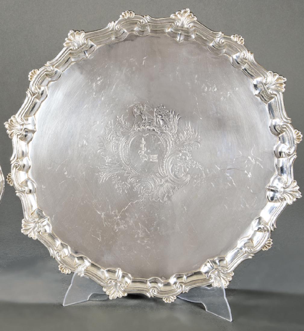 Emblazoned salver in English hallmarked sterling silver (1 of 1)