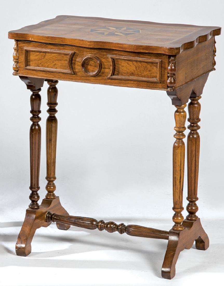 Sewing box in walnut wood and marquetry, 20th century (1 of 1)