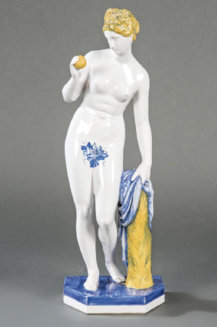 French Venus figure in polychrome ceramic, Rouan, (1 of 1)