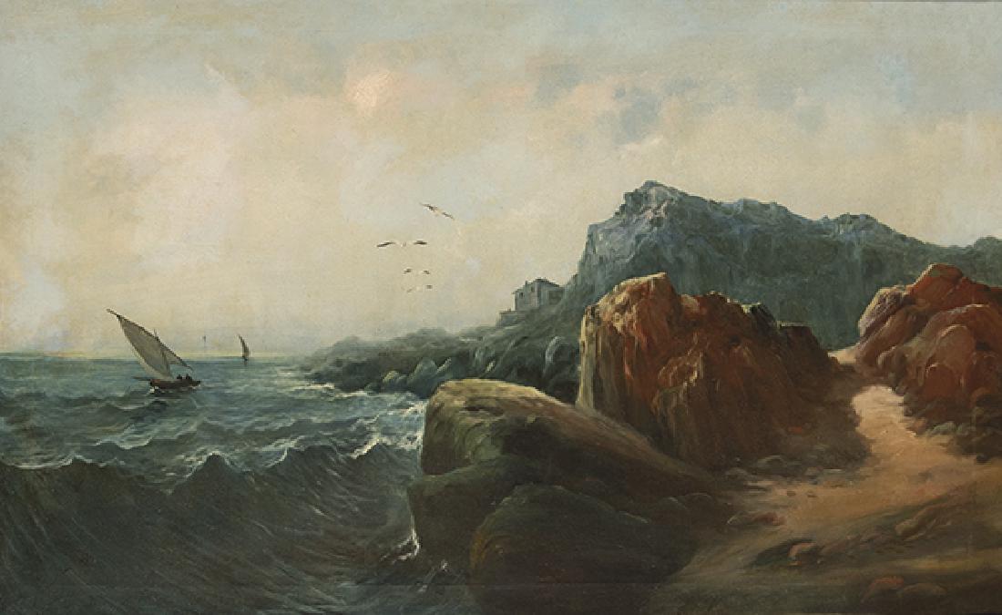 JOSÉ NAVARRO LLORENS - Marina: JOSÉ NAVARRO LLORENS Valencia 1867-1923 Marina Oil on canvas Signed Measurements 60 x 100 cm