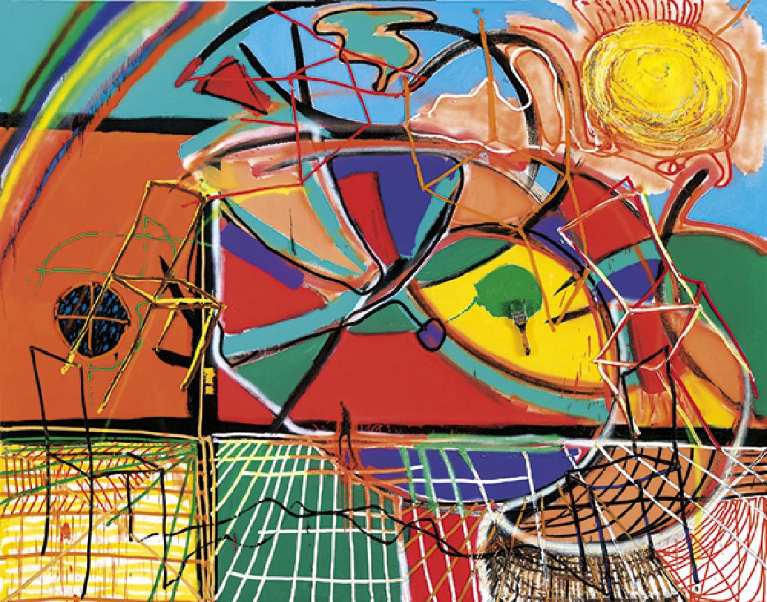 PELAYO ORTEGA - El Arco del Triunfo: PELAYO ORTEGA Mieres, Asturias 1956 El Arco del Triunfo. 2007 Oil on canvas Signed, titled and dated 2007 on the reverse Measurements 250 x 320 cm ORIGIN Directly acquired from the artist for the actu