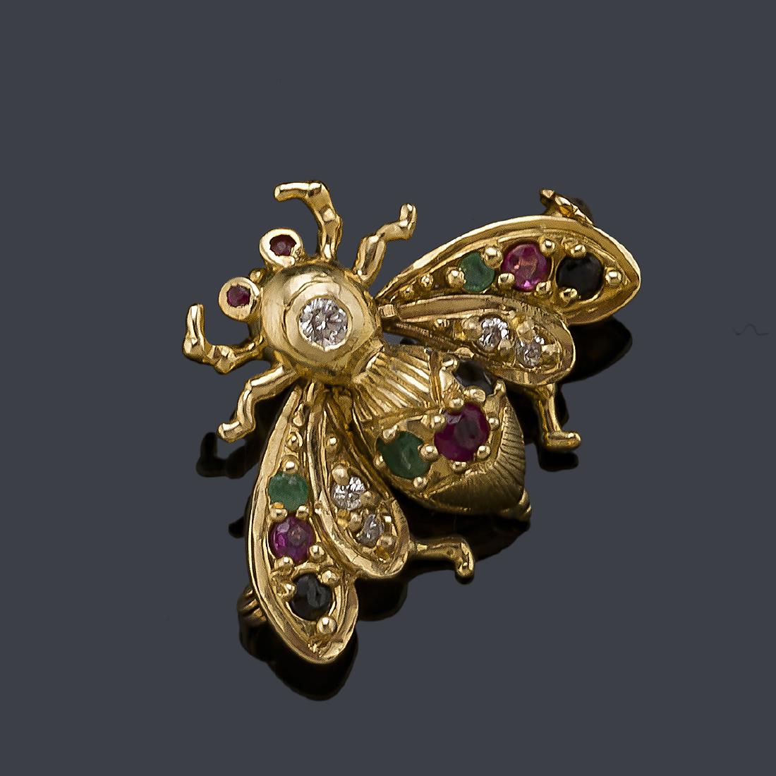 Brooch in the shape of a bee in 18K yellow gold with (1 of 1)