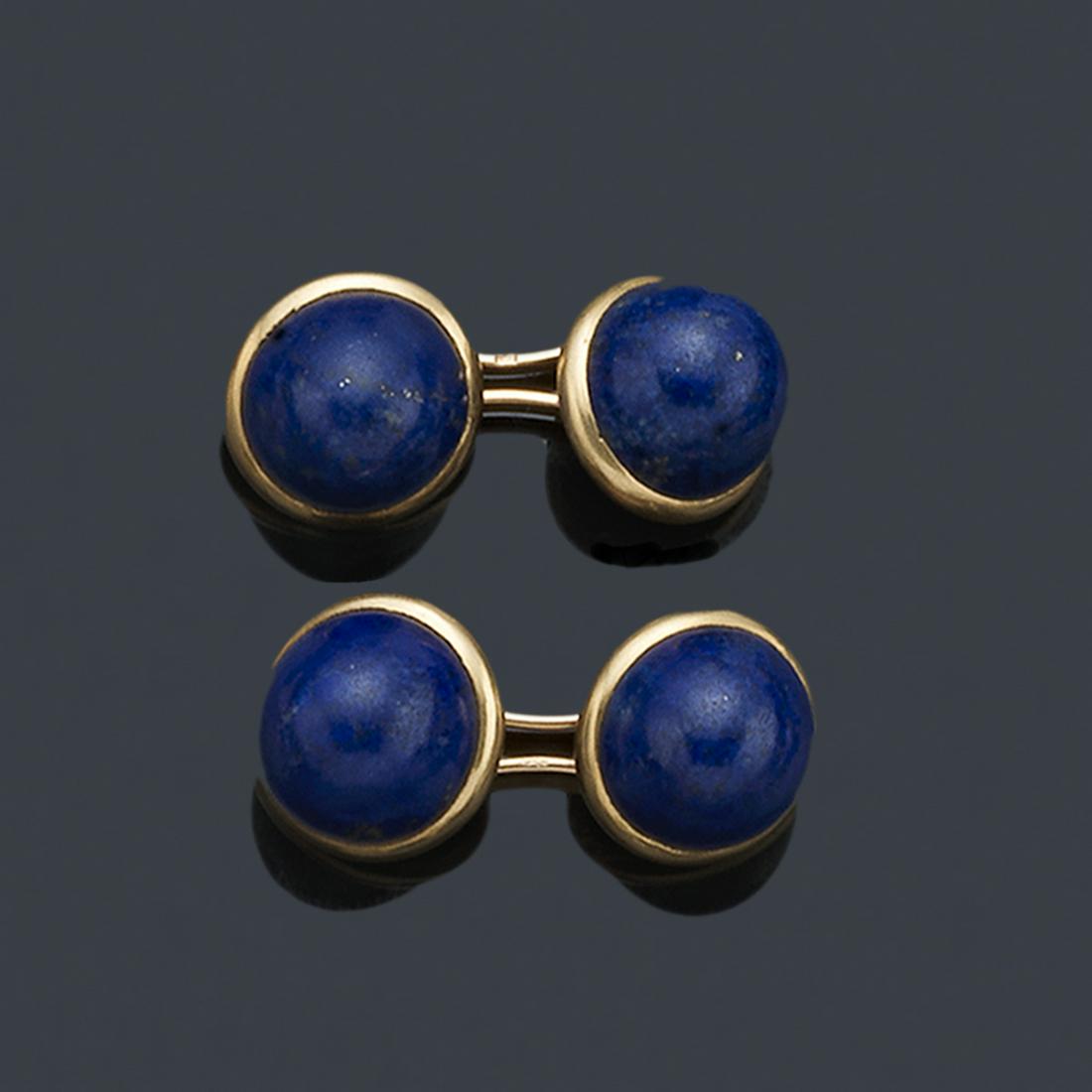 Pair of cufflinks in 18K yellow gold with polished (1 of 1)