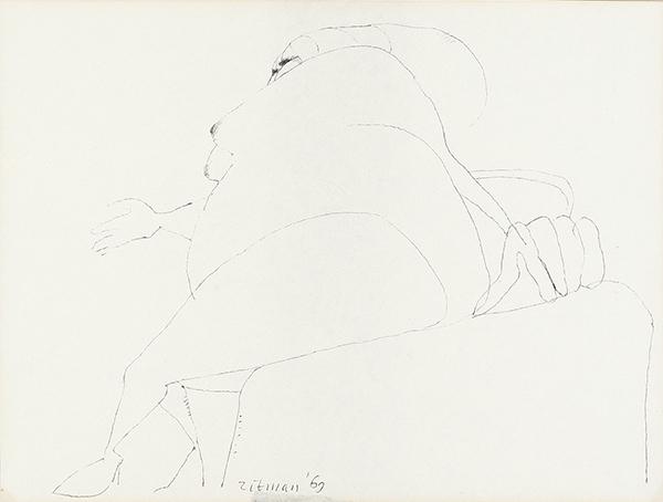 CORNELIS ZITMAN - Naked: CORNELIS ZITMAN Netherlands 1926-Venezuela 2016 Naked 1963 Ink on paper Signed and dated 1963 Size 20,5 x 27,5 cm