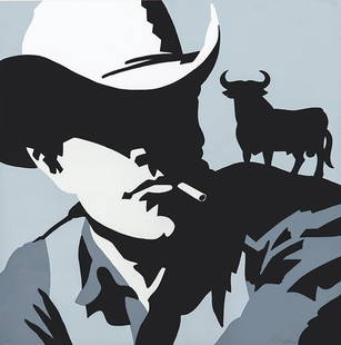 ANTONIO DE FELIPE - Osborne cowboy: ANTONIO DE FELIPE Valencia 1965 Osborne cowboy. 2008 Silkscreen on Guarro paper Signed in pencil H. C. (Hors Commerce) Size 71.5 x 71.5 cm