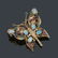 Brooch in butterfly design with diamonds, opals,