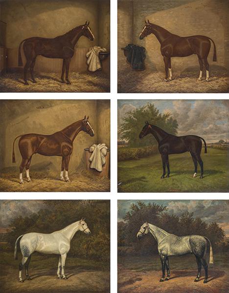 WILLIAM H. CLARK - Set of six Racing horse portraits (1 of 1)