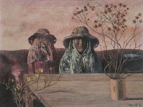 ANGEL DUARTE - Untitle: ANGEL DUARTE Cáceres 1930-Switzerland 2007 Untitle. 1972 Oil on canvas signed and dated 1972 On the back signed, and dated in Córdoba Size 53 x 72 cm