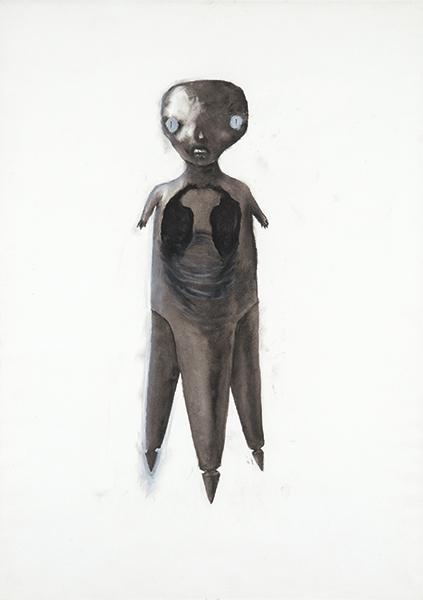 JUAN MUÑOZ - Untitled. 1992: JUAN MUÑOZ Madrid 1953-Ibiza 2001 Untitled. 1992 Acrylic and coal on paper Signed Size: 102 x 72 cm We appreciate the help of Estate Juan Muñoz in the cataloging of this work. Provenance: - Laura Ca