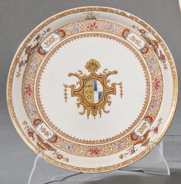 Plate emblazoned with polychrome enamels, Qing Dynasty, (1 of 1)