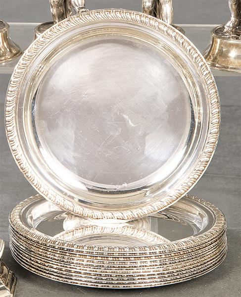 Set of twelve plates of Spanish silver bread punched of (1 of 1)