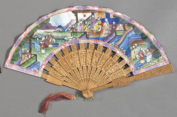 Cantonese fan "One thousand faces", China 19th Century (1 of 1)
