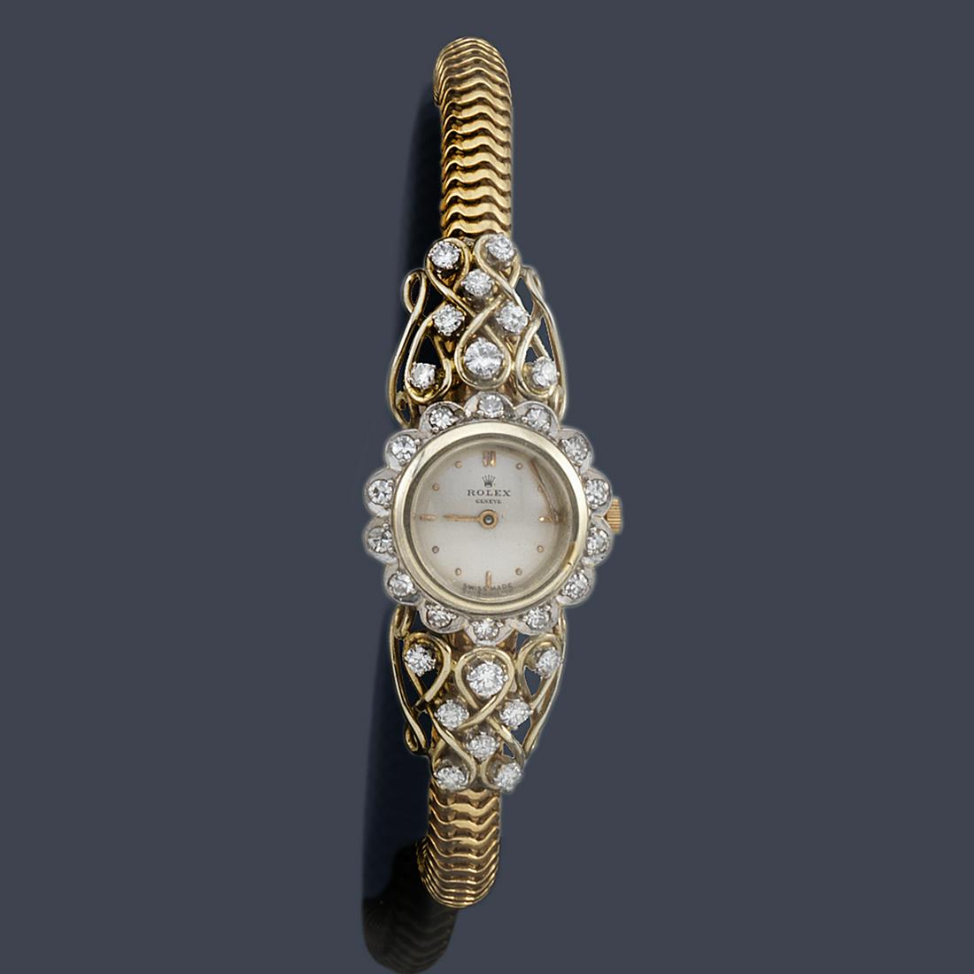 ROLEX gem jewel watch with case and bracelet in 18K (1 of 1)