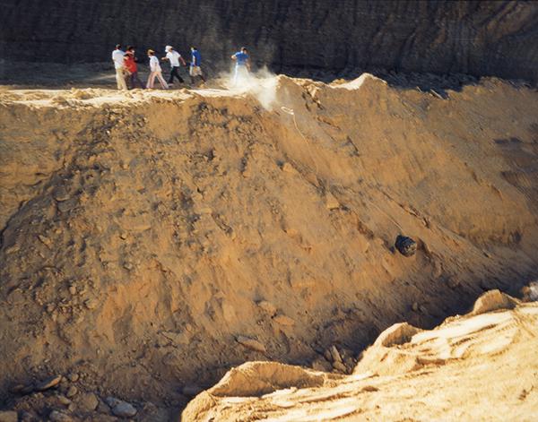 FERNANDO SANCHEZ CASTILLO: Madrid 1970Landscape with figures. Notes from the series for the aesthetic education of the bourgeoisie. 2004Color photography in methacrylateSigned, titled and dated 2004 on backNumber 2 of 3Size 110