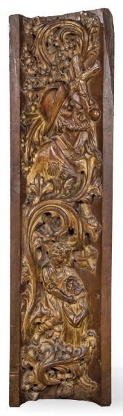 "Santiago Apostol". Chestnut  carved in relief with (1 of 1)
