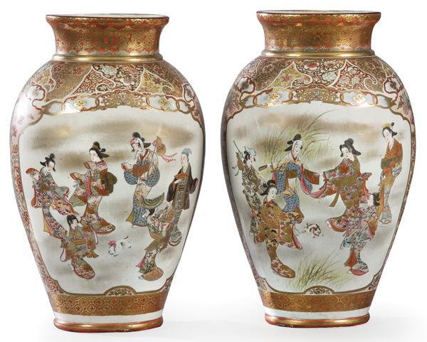 Pair of Japanese porcelain vases, possibly from Kutani (1 of 1)
