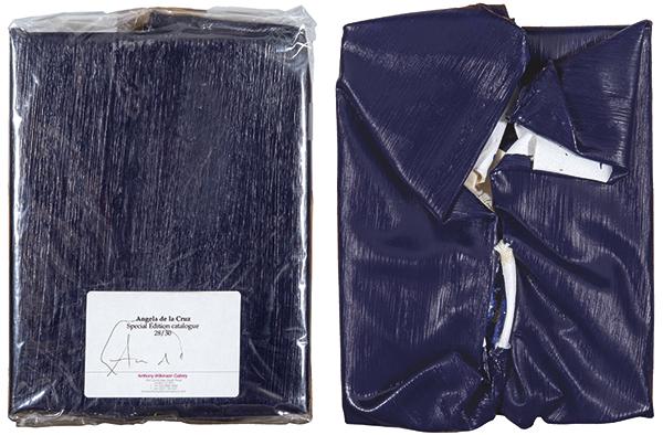 ANGELA DE LA CRUZ A Coruña 1965: Untittled. Special Edition CatalogPainting on canvas + catalog + original packagingSigned in ink on labelNumbered 28/30Size 26.5 x 20 cmPROVENANCE (label on the back)-Anthony Wilkinson Gallery, London