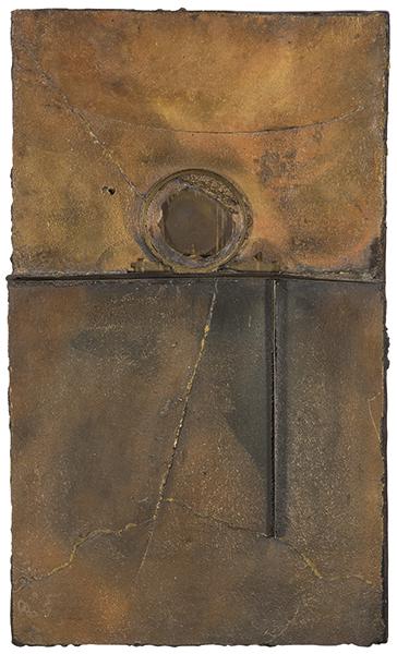 XAVIER CORBERO Barcelona 1935: Untittled. c. 1975Bronze assembled to woodSignedSize 48 x 27 x 3.5 cm