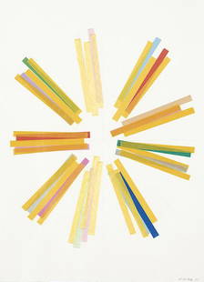 MITSUO MIURA Iwate, Japan 1946: Untittled. 2011Collage of silk and graphite ribbons on paperSigned and dated 2011Size 33 x 24 cmPROVENANCEEvelyn Botella Gallery, MadridPrivate collection