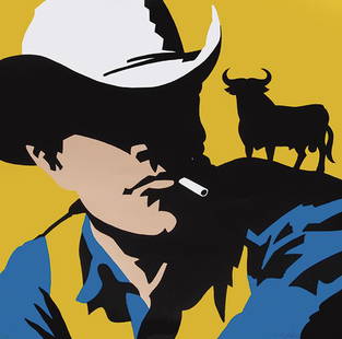 ANTONIO DE FELIPE Valencia 1965: Osborne cowboy. 2008Silkscreen on Guarro paperSigned in pencilNumbered 14/40Size 72 x 72 cm