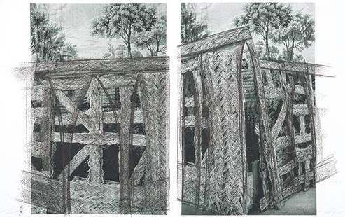 CRISTINA IGLESIAS San Sebastian 1956: View of the Garden of the Villa Medicis in Rome, D. V. I and II. 2006Diptych consisting of 2 Serigraphs, soft varnish and drypoint on Rives BFK paperSigned in pencil and dated 2006 (each)BAT (Bon à t