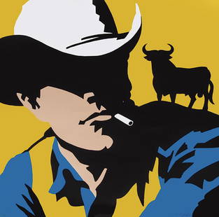 ANTONIO DE FELIPE - Osborne Cowboy: ANTONIO DE FELIPE Valencia 1965 Vaquero Osborne. 2008 Silkscreen on Guarro paper Signed in pencil P. A (artist's proof); of an edition of 40 copies Sizes 71.5 x 71.5 cm