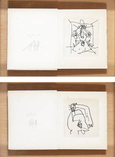 ANTONIO SAURA - Knight and Head: ANTONIO SAURA Huesca 1930-Cuenca 1998 2 Works: Caballero y Cabeza. 1981 Etchings on Vélin d'Arches paper Signed in pencil (each one) Numbered 15/200 and 21/200 Sizes 8.5 x 15 cm (each one) Edita