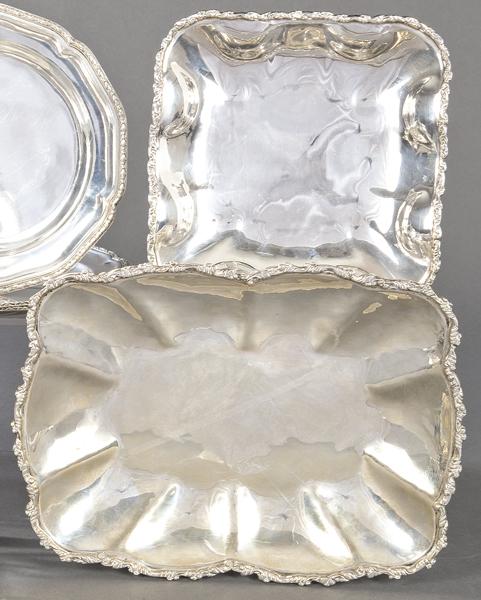 Set of two Mexican silver punched trays.   One (1 of 1)