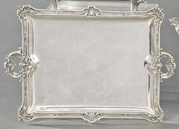 Rectangular tray with two handles of punched Spanish (1 of 1)