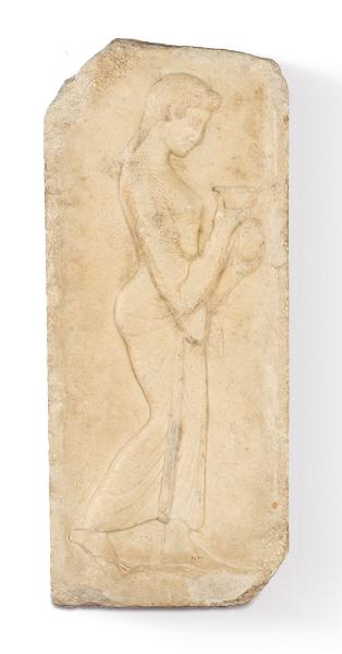 Relieve griego de piedra tallada con muchacha oferente (1 of 1)