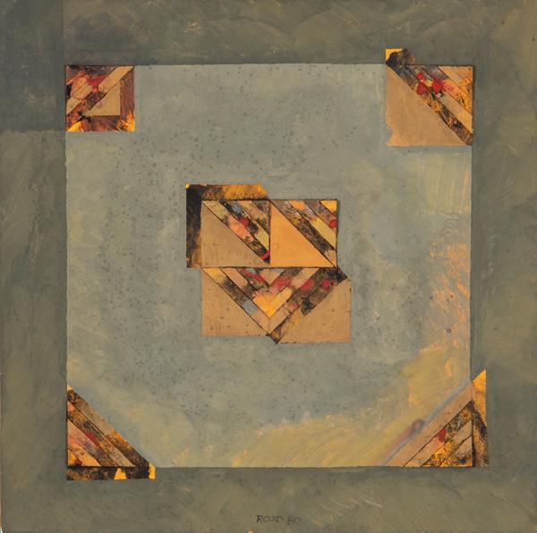 VICENTE ROJO - Untitled: VICENTE ROJO México 1932 Untitled. 1980 Oil and collage on cardboard Signed and dated 1980 Size 32 x 32 cm