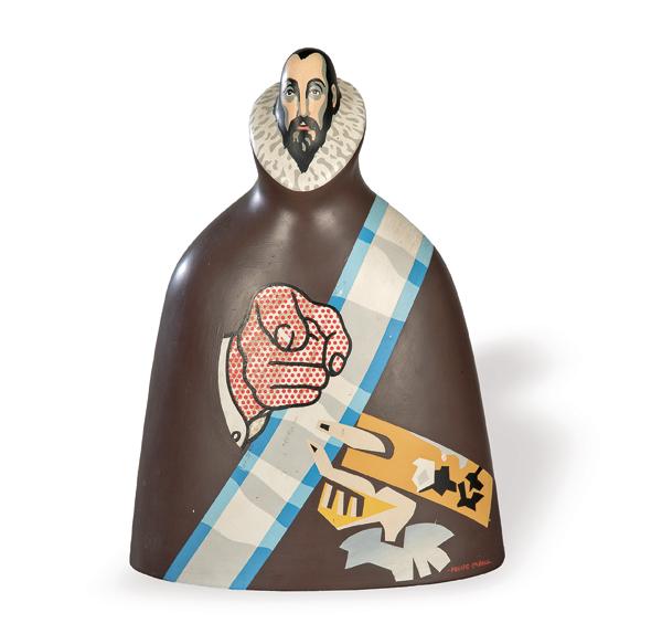 EQUIPO CRÓNICA - the knight: EQUIPO CRONICA Rafael Solbes and Manolo Valdés, 1964-1981 Caballero. 1981 Painting on polyester Signed Edition of 25 original versions size 47 x 40 x 23 cm Edita Galería Sen, Madrid BIB