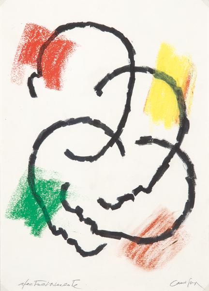 RAFAEL CANOGAR Toledo 1935: RAFAEL CANOGAR Toledo 1935 Untitled. 1990 Gouache and waxes on paper Signed and dedicated Size 29 x 21 cm