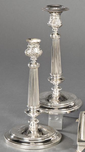 Pair of stamped Spanish silver candlesticks from (1 of 1)