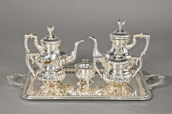 Spanish silver tea and coffee set, 1st Law punched with (1 of 1)