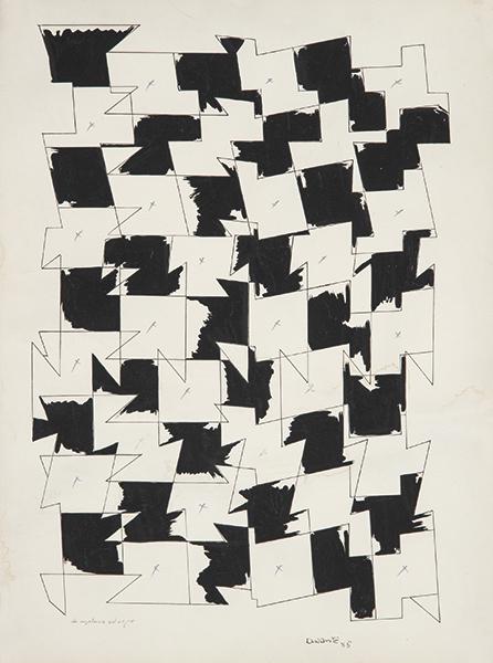 ÁNGEL DUARTE - The importance of black: ÁNGEL DUARTE Cáceres 1930-Switzerland 2007 The importance of black. 1988 Gouache on paper Signed, titled and dated 1988 Measurements 76.5 x 56.5 cm