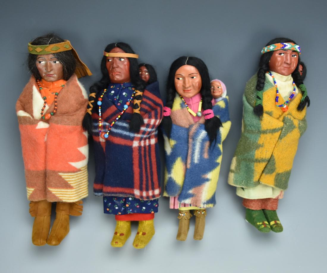 Skookum Lot, 4 Pieces: 3 Mothers w/ Babes & Chief (1 of 6)
