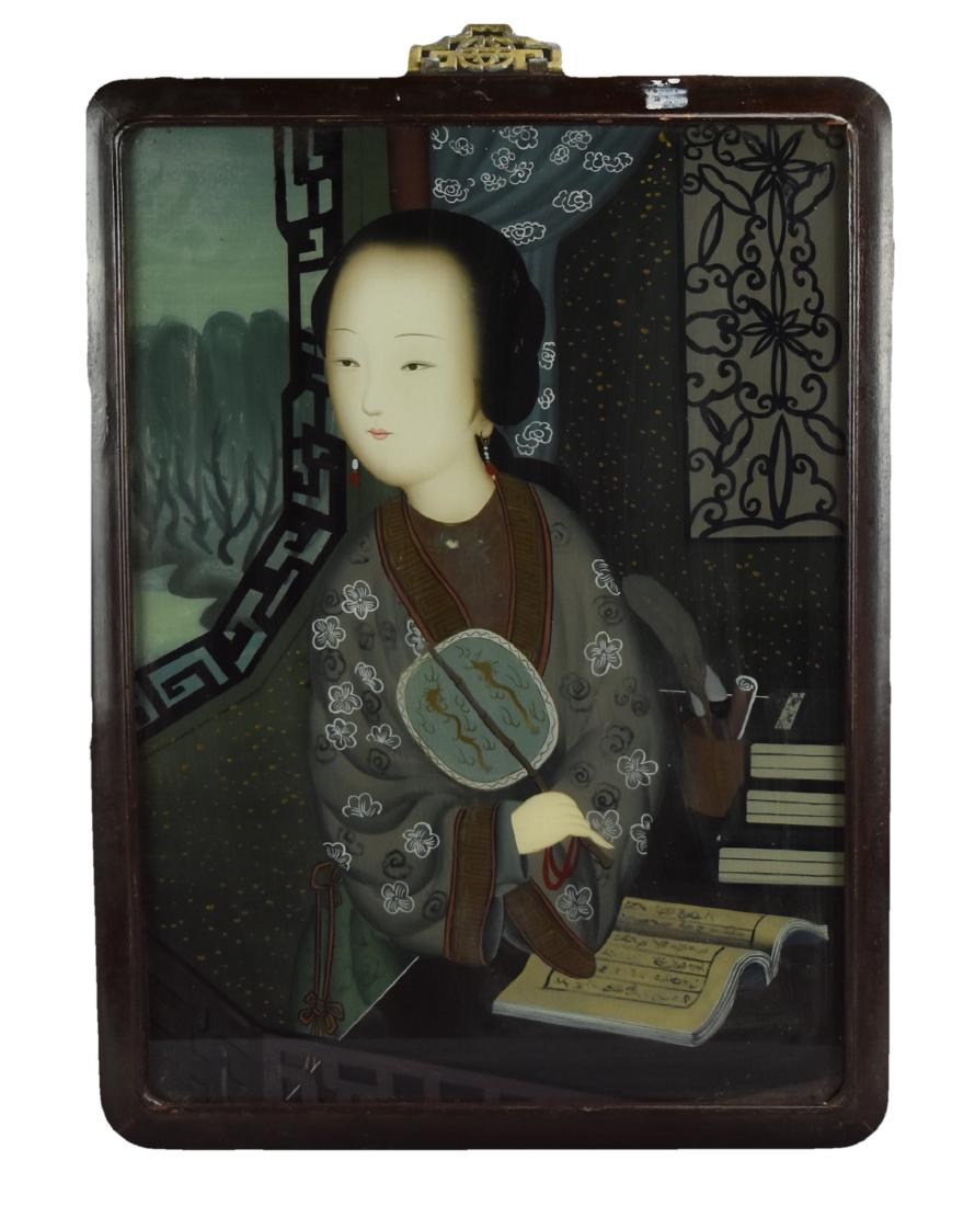 Chinese Reverse Glass Painting,19-20th C. (1 of 6)