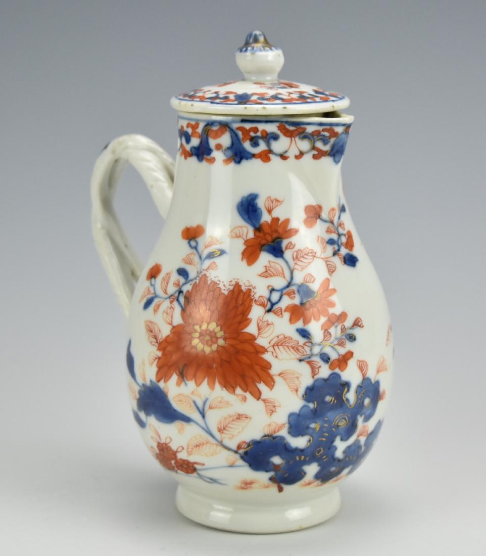 Blue&Copper Red Floral Milk Jar w/ Cover,18th C. (1 of 7)