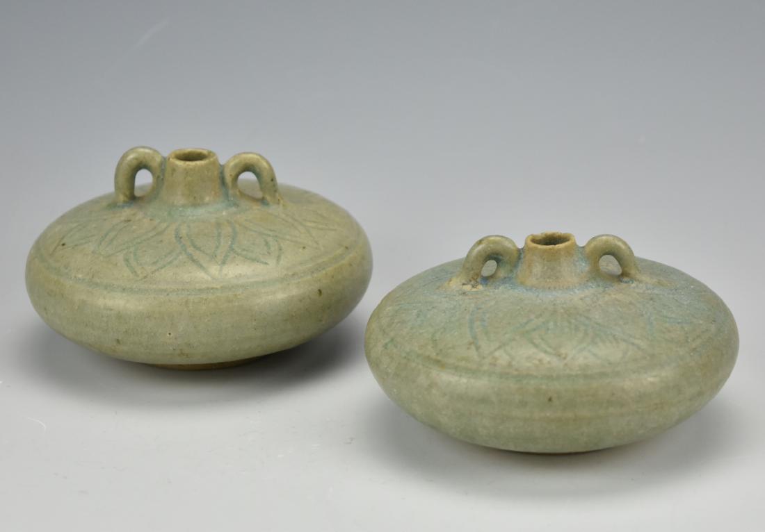 Pair of Compressed Celadon Glazed Waterpot,Yuan D. (1 of 10)