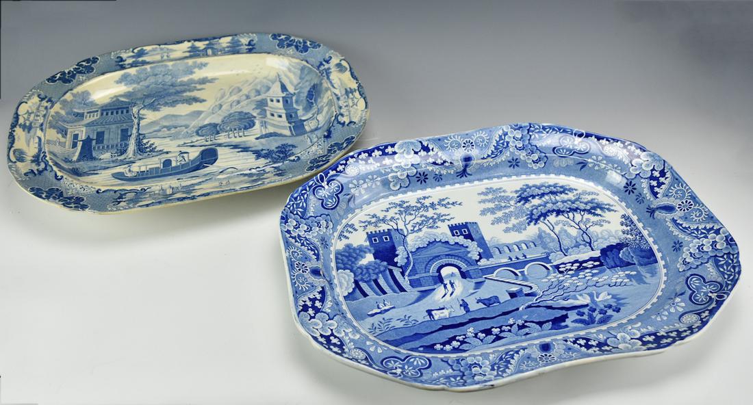 Two Staffordshire Style Blue&White Trays,19-20th C (1 of 11)