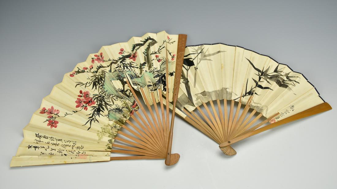Two Hand Painted Chinese Folding Fans (1 of 8)