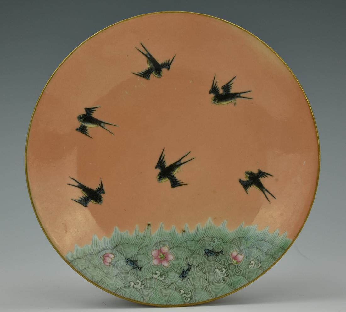 Chinese Famille Rose Plate w/ Bird,XianFeng Period (1 of 11)