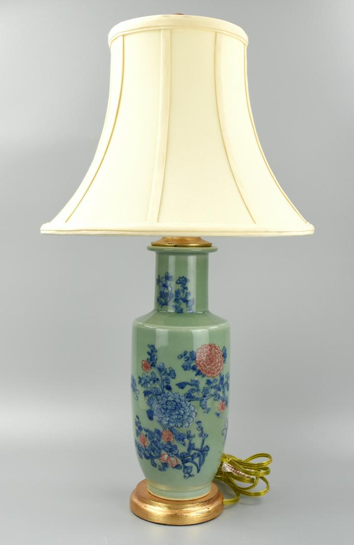 Chinese Celadon Glaze Blue& Red Vase,20th C, MAL (1 of 5)