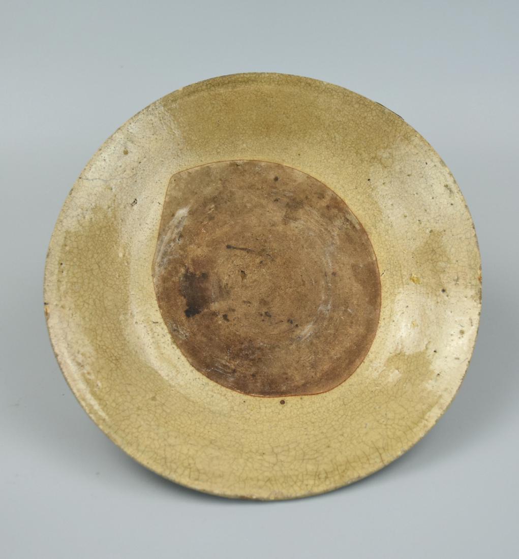 (2) Two Massive Chinese White Glazed Bowl,17th C.: two Chinese,Ming Dynasty, massive pottery bowl in beige, covered with white glaze with crackle throughout,both unglazed in the center well D: 10 3/8" (26.3cm) large one Condition: both in good conditi