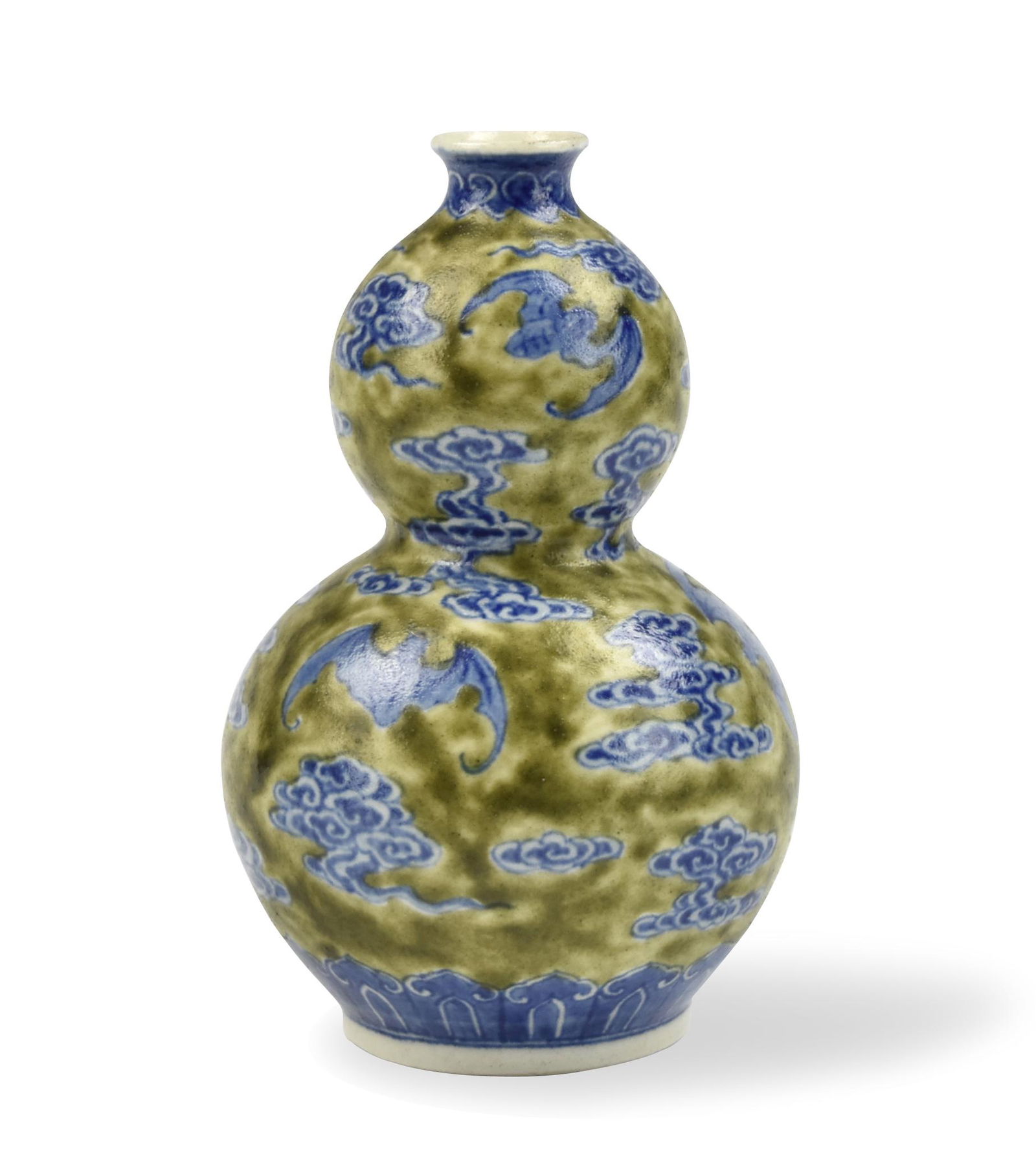 Chinese B & W Green Gourd Vase, ROC Period (1 of 8)