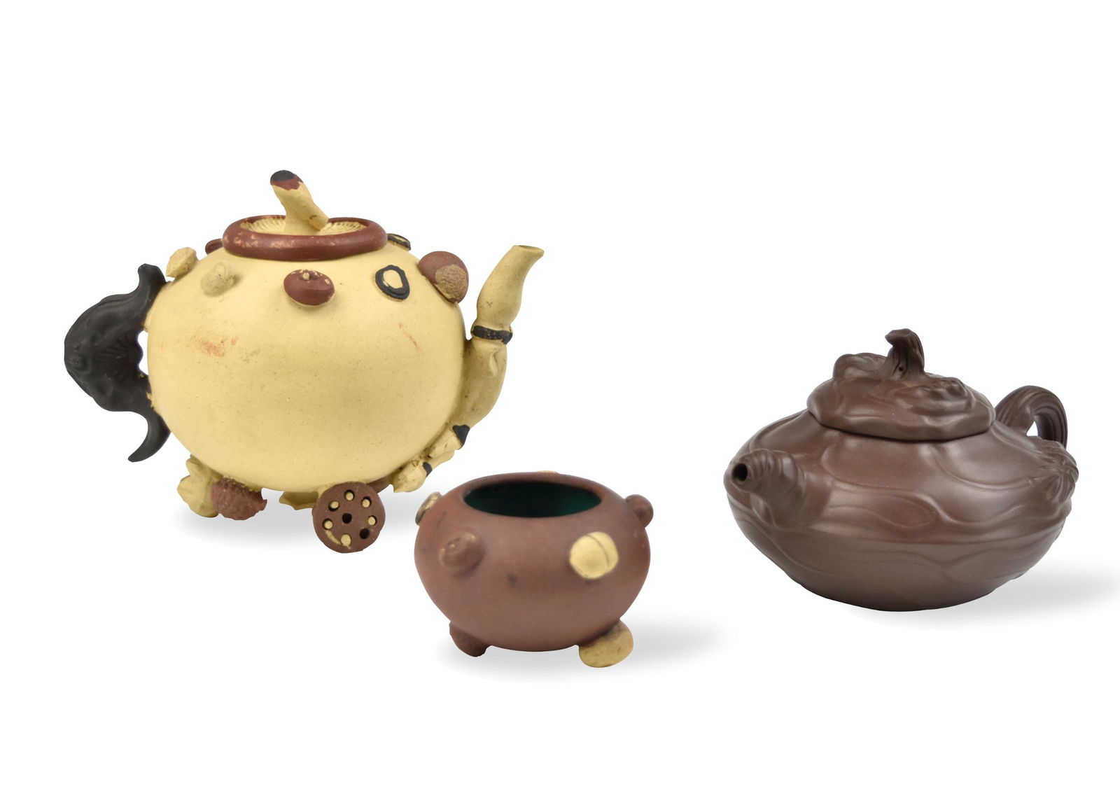 Group of 3 Zisha Teapots and Waterpot (1 of 10)