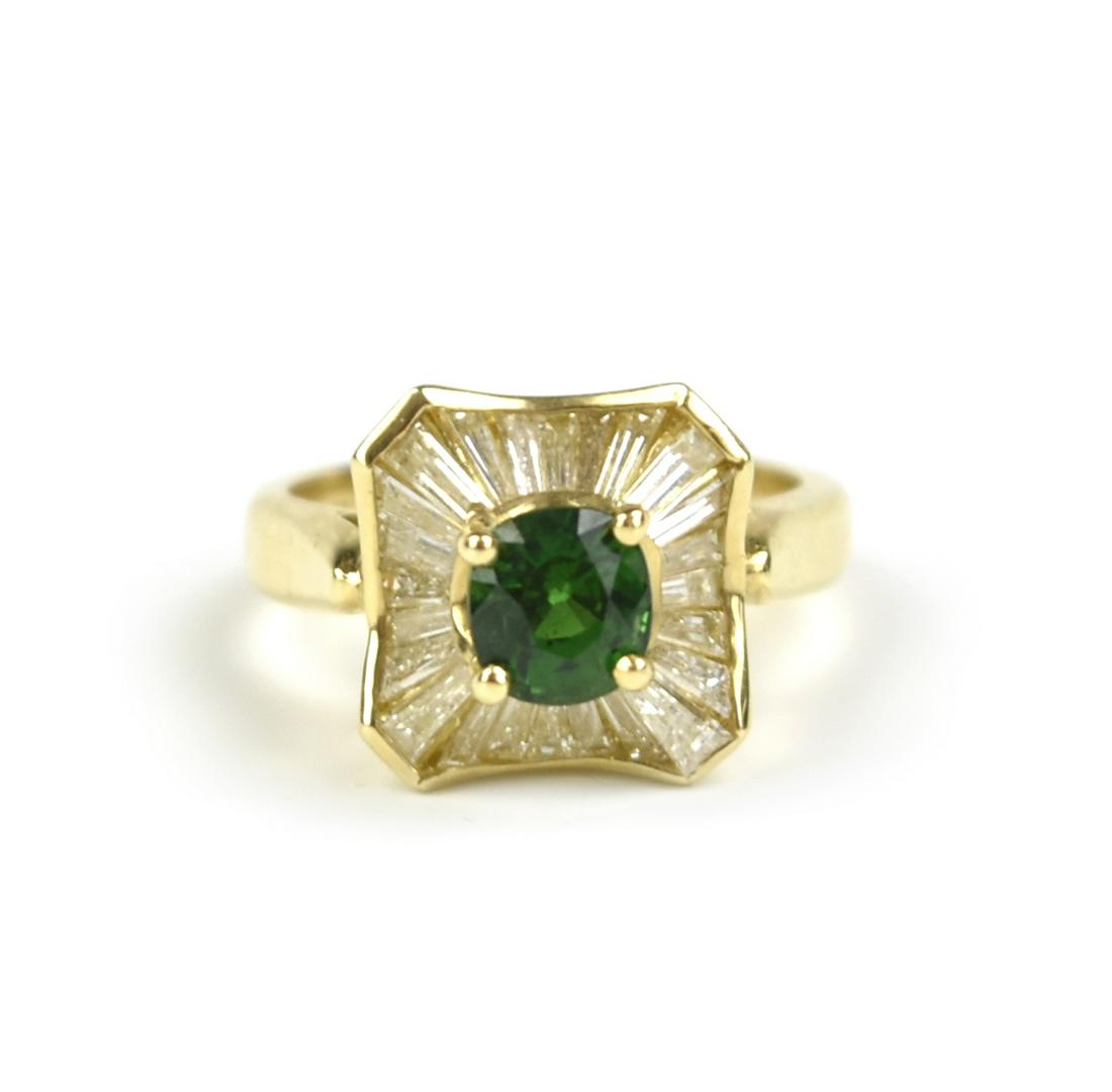 A Green Emerald Ring with Diamonds (1 of 8)
